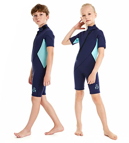 Summshall Muta Bambino Bambina Muta Shorty in Neoprene da 2mm Ultra Stretch Termica Ragazze Ragazzi Wetsuit Muta da Sub