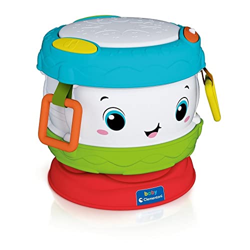 Baby Clementoni - Baby Drum, Tamburo Bambino 10-36 Mesi, Centro Attività Interattivo, Strumento Musicale per Bambini