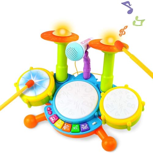 Giochi Bambini 1 Anno Batteria Bambini - Strumenti Musicali Giocattoli Bambino 1 2 Anno Tamburo bambino Elettronico con