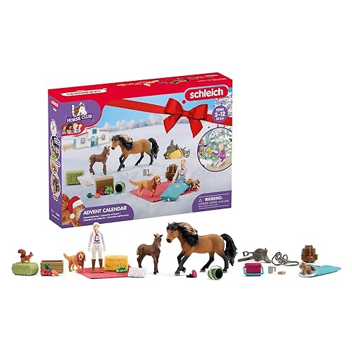 SCHLEICH 98982 Calendario dell'Avvento 2023 HORSE CLUB, da 5 anni, HORSE CLUB - Playset, 24 pezzi