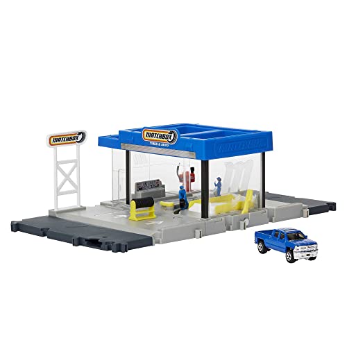 Matchbox - Auto Officina, Playset con 1 Veicolo Incluso, da Assemblare, Giocattolo per Bambini 3+ Anni, HDL34