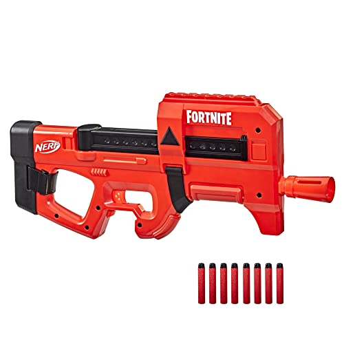 Nerf Fortnite, Compact SMG, blaster lancia dardi motorizzato, Ultra Red Wrap, caricatore interno con 8 dardi, contiene 8