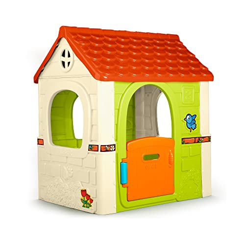 FEBER- Fantasy House, Casetta Per Bambini Con Porta Apribile, Per Giocare In Casa O All'Aperto, Multicolore, Resistente