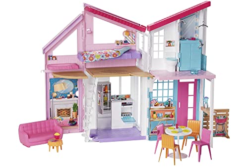 Barbie - Casa di Malibu - Casa di Barbie Malibu - Playset Trasformabile con Plug-and-Play - Oltre 25 Accessori - 60 Cm -