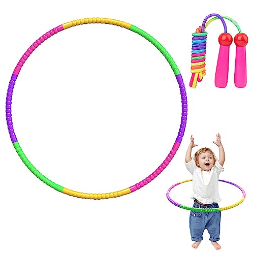 AVCXEC Hula Hoop per Bambini, Hula Hoop Bambina 4 Anni con Jump Rope, Cerchi Hula Hoop Bambini Piccoli Smontabile, Hula