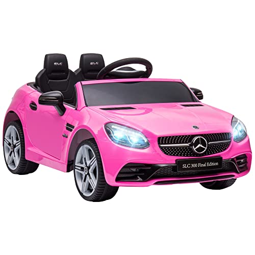 AIYAPLAY Mercedes SLC 300 Macchina Elettrica per Bambini 3-6 Anni 12V con Luci LED, Effetti Sonori Realistici e