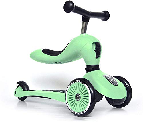 Scoot and Ride, Monopattino 2 in 1 per bambini Highway Kick 1, con sedile (colore kiwi) 1, 57,5 x 17,5 x 26,5 cm, 3531,