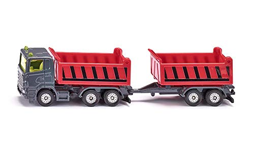 siku Blister 1685 LKW mit Kippmulde und Kippanhänger Toy, Assorted Colours, Black/red