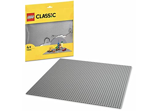 LEGO Classic Base Grigia, Tavola per Costruzioni Quadrata con 48x48 Bottoncini, Piattaforma Classica per Mattoncini per