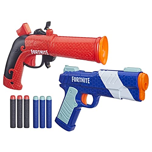 Nerf Fortnite - Confezione da 2 blaster Fortnite e 6 dardi Nerf Elite in gommapiuma