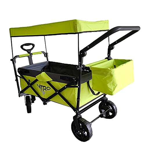 PAPILIOSHOP NITRO Carrello carretto a mano pieghevole passeggino per trasporto bambini spesa (Verde)