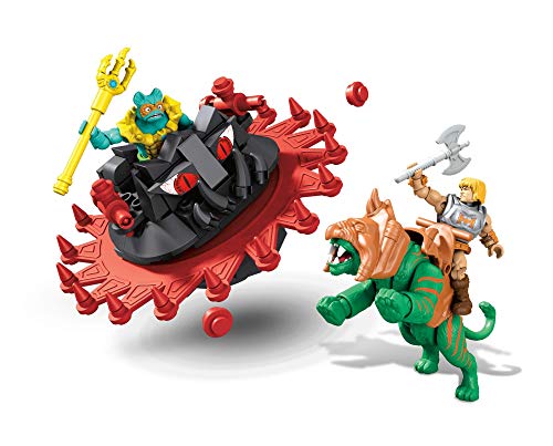 Mega Construx- Masters of The Universe Battle-Cat Contro Roton, con Mini Personaggi Mer-Man e He-Man in Armatura da