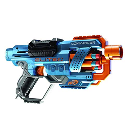 Nerf Elite 2.0, blaster a dardi Commander RD-6, tamburo rotante, 12 dardi Nerf Elite, giocattoli per attività