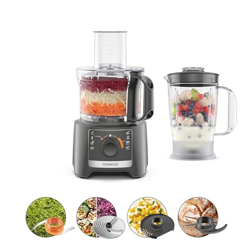 Kenwood Multipro Compact FDP31.170GY, Robot Tritatutto da Cucina con 2 Velocità + Pulse in dotazione Frullatore da