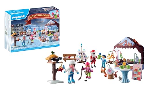 PLAYMOBIL Christmas 71472 Calendario dell'Avvento: Mercatini di Natale, 24 entusiasmanti