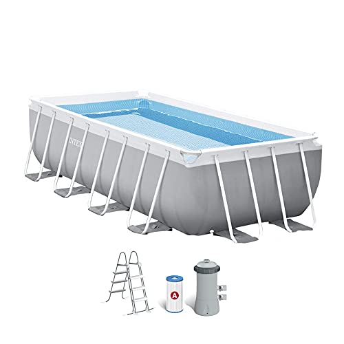 Intex 26788NP – Piscina Fuori Terra Prisma Frame Rettangolare, Pompa Filtro 2006 L/h, Scaletta, 6836 L, Acciaio e PVC,