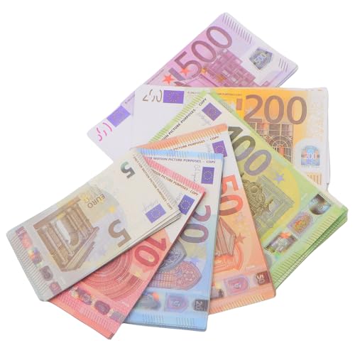 Soldi Finti Euro Reali,175 Fogli Banconote Finte Euro Dimensioni Reali,Soldi Falsi Realistici per Giocare e l'istruzione