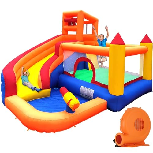 Ballsea Castello gonfiabile con soffiatore, per bambini da 3 a 10 anni, Castello gonfiabile per bambini per uso interno