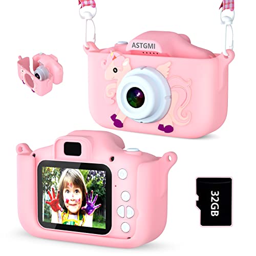 ASTGMI Macchina Fotografica Bambini, 12MP Mini Ricaricabile Fotocamera Digitale Bambina