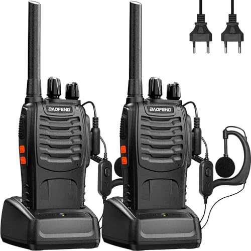 Baofeng Walkie Talkie PMR Radio Ricetrasmettitore a Lungo Raggio Walkie Talkie Set Portatile Ricaricabile Con cuffie e