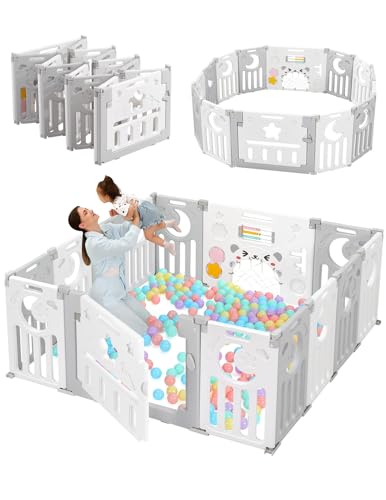 Dripex Box bambini modulare, Recinto per bambini pieghevole, Box neonato in plastica dalla forma adattabile, Recinto