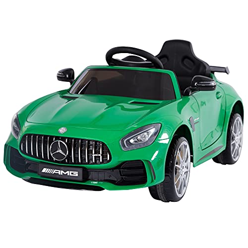 HOMCOM Macchinina per Bambini Elettrica 12V con Licenza Mercedes-AMG GTR, Velocità 3-5km/h, Telecomando, Luci e Suoni,