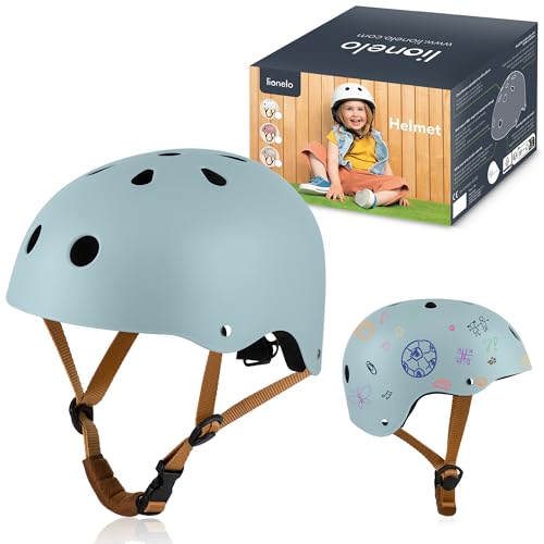 Lionelo HELMET Avventura creativa Casco Bici per Bambini Taglia S Regolabile 50-56 cm Ventilato Decorazione