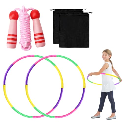 Hula Hoop - Hula Hoop per bambini, con corda per saltare, hula hoop per bambini a partire dai 4 anni, 8 pezzi, design