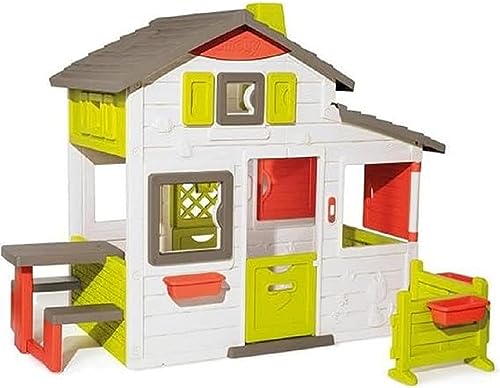 Smoby - Neo Friends House - Casetta Da Giardino per Bambini 7600810203, Personalizzabile con Accessori Smoby, Campanello