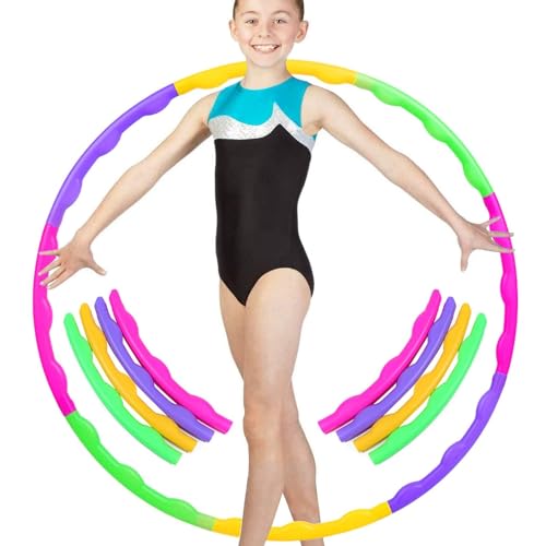 TaimeiMao Hula Hoop per Bambini, Hula Hoop Fitness, Cerchio di Fitness Rimovibile Splicing 8 Sezioni, Cerchio Ginnastica