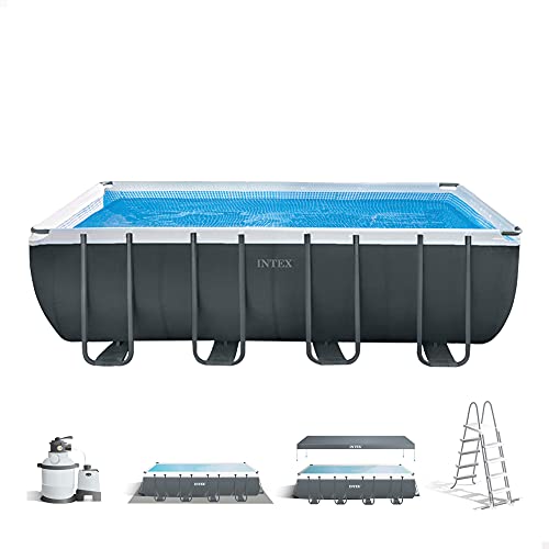 Intex 26356NP – Piscina Fuori Terra Ultra XTR Frame Rettangolare, Pompa Filtro 5700 L/h, Scaletta, Telo Base e