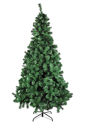 Albero di Natale Effetto Realistico Rami Fissi Apertura ad Ombrello Ignifugo Montaggio Facile (150 cm, Verde Standard)