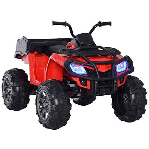 HOMCOM Mini Quad Elettrico per Bambini per Esperienza di Guida Realistica 12V Velocità Massima 6km/h Lettore Musica MP3