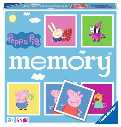 Ravensburger - Memory® Peppa Pig, Gioco Memory per Famiglie, Età Raccomandata 3+, 64 Tessere, 20886 9, Multicolore