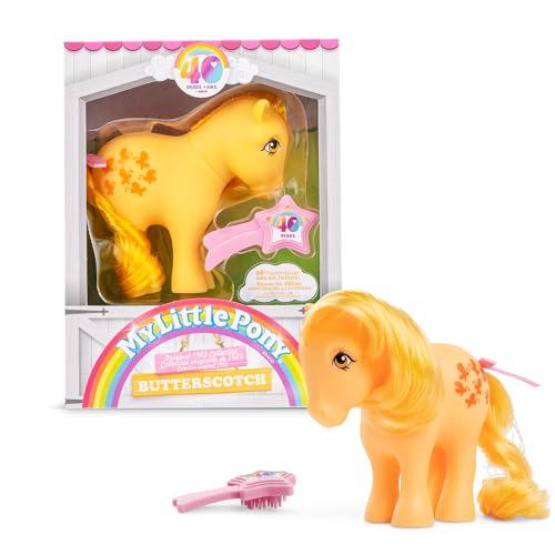 My Little Pony, Butterscotch Classic Pony, Basic Fun, 35323, cavallo regalo rétro per bambine e bambini, unicorno