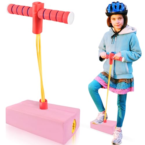 Funmo Saltarello per Bambini,Pogo Stick per Bambini,Stridulo Bungee Jumper in Schiuma con Impugnature Morbide,Peso