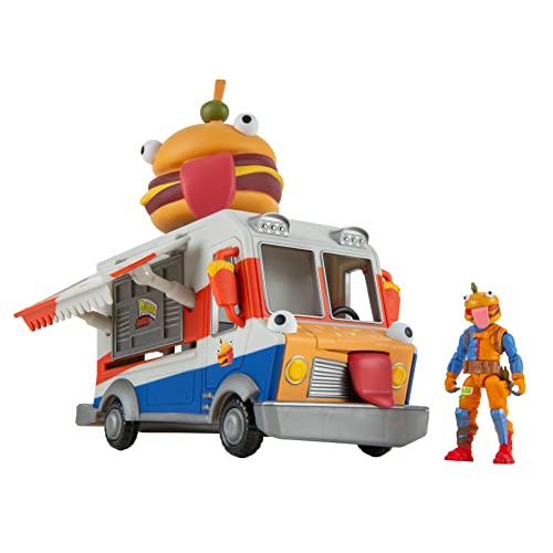 Fortnite FNT1059 Durrr Burger Food Truck TRUCK-9-Inch Caratteristica veicolo con 2,5 pollici figura articolata del capo