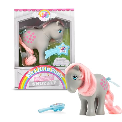 My Little Pony, Snuzzle Classic Pony, Basic Fun, 35326, cavallo regalo rétro per bambine e bambini, unicorno giocattolo