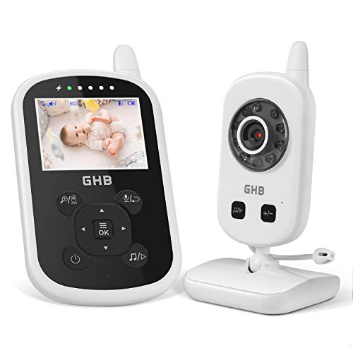 GHB Baby Monitor,Videocamera Schermo 2.4',950mAh Batteria,Comunicazione Bidirezionale,VOX Visione Notturna Visione