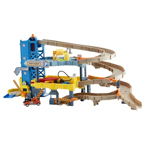 Matchbox Garage a 4 Livelli, Playset con Veicolo Incluso, Giocattolo per Bambini 3+ Anni, Multicolore, CJM67