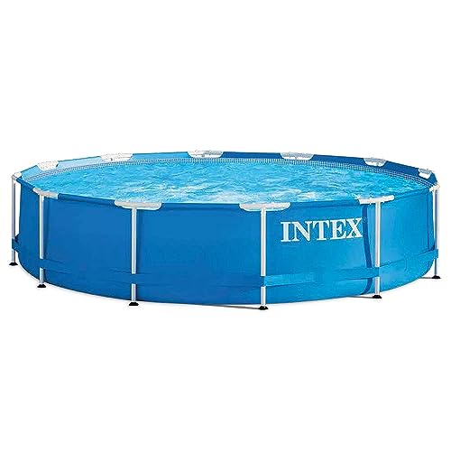 Intex 28210NP – Piscina Fuori Terra Metal Frame Rotonda, 6503 L, Acciaio e PVC, Blu, 366x76 cm