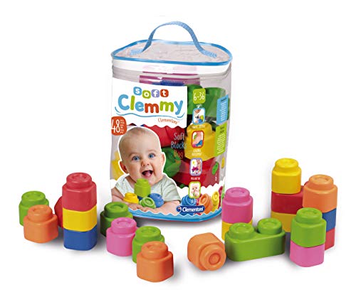 Clementoni 17134 - Baby Clemmy Sacca, da 6 a 18 mesi, 48 Mattoncini