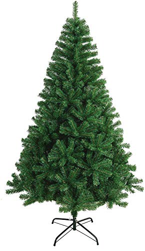 Albero di Natale Artificiale Abete Artificiale di Alta qualità con Supporto Incluso 120-240cm (Verde Opaco, 150cm