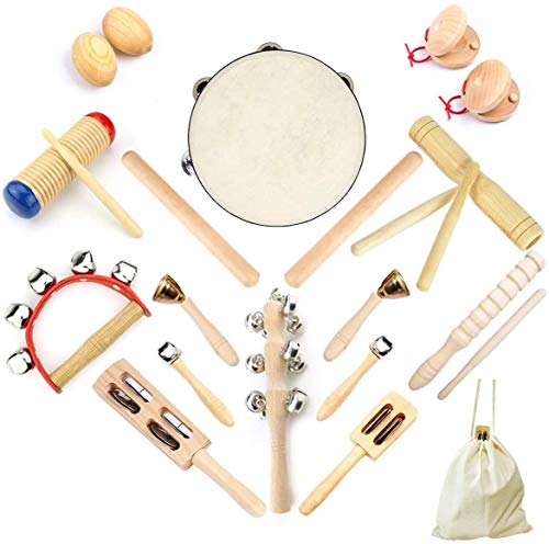 Strumenti Musicali Bambini, ULIFEME 23 Pezzi Strumenti Musicali Legno, Giochi Musicali A Percussione Giocattolos per