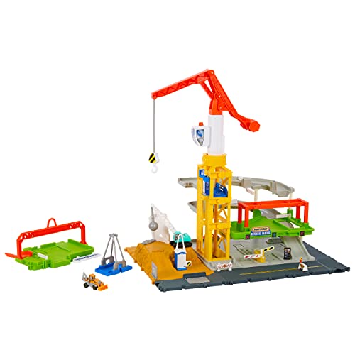 Matchbox Action Drivers - Playset Cantiere con luci e Suoni, Include Gru Gigante, Veicolo da Costruzione, Mini