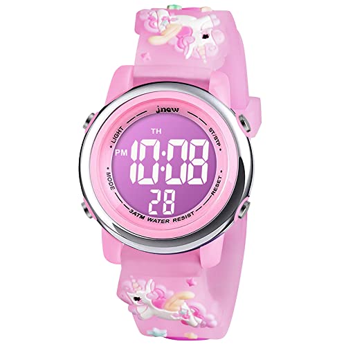 Vicloon Orologio Digitale per Bambini, da Polso per Ragazzi, unicorno, Cartoni 3D Waterproof Retroilluminazione a 7