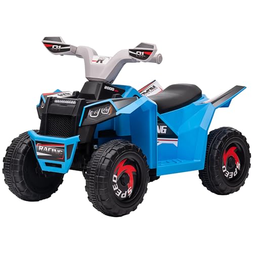 HOMCOM Quad per Bambini 18-36 Mesi in PP e Metallo con Ruote Resistenti e Velocità max 2.5 km/h, 70x41.5x48.5 cm, Blu