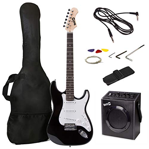 RockJam Kit per chitarra elettrica a grandezza naturale, Nero