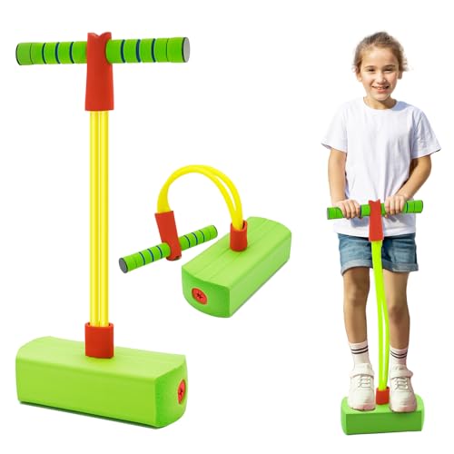 ZephyrCraft FrogJump Pogo Stick per Bambini, Giocattolo Bambini 3-12 Anni, Ponticello in Schiuma con Suono di Salto,