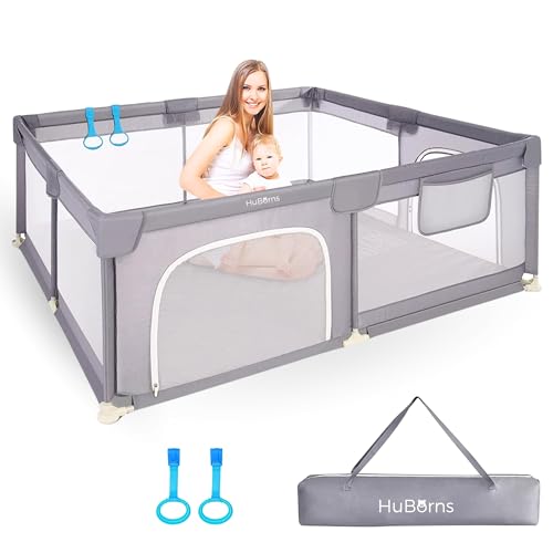 HuBorns - Recinto per Bambini 120x120cm, Box Neonato Antiscivolo, Sicuro e Resistente, Box Giochi per Bambini Facile da